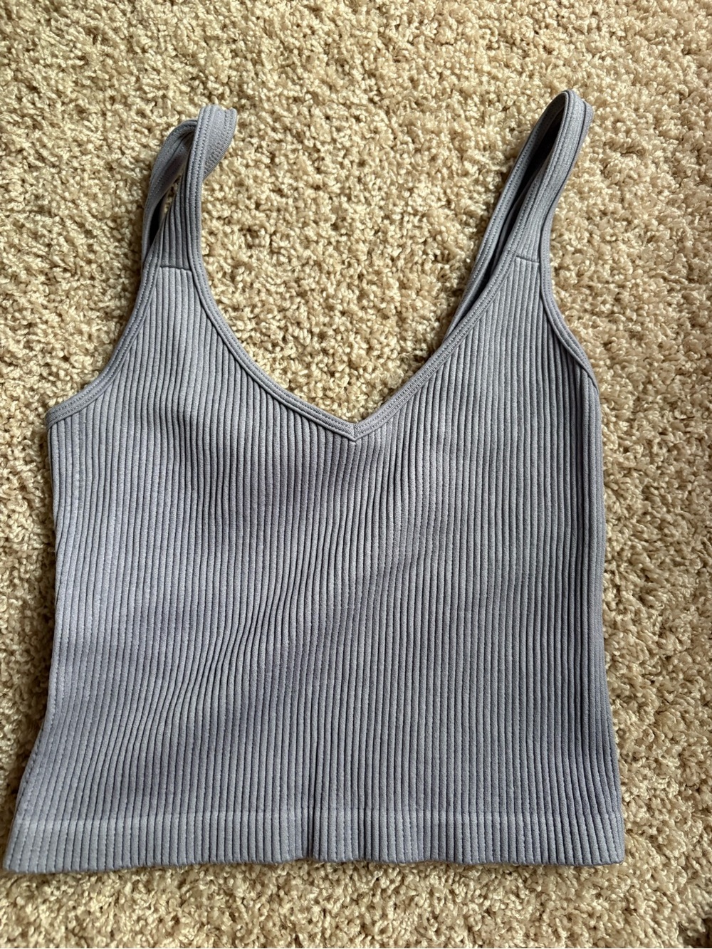 Ribbed V-Neck Tank Top - Purple